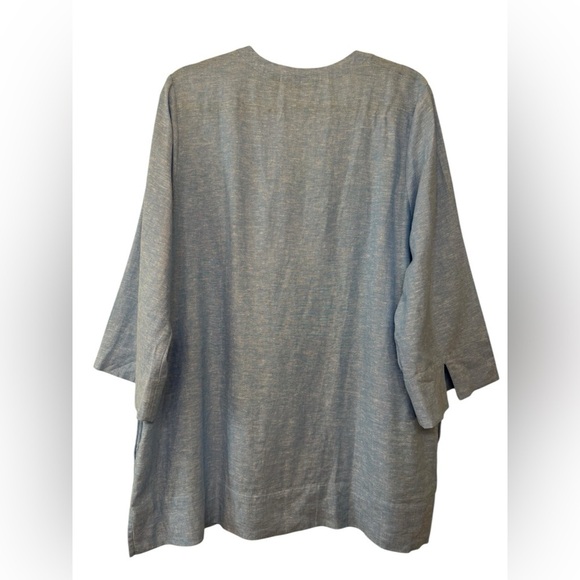 Lands End Linen Split Neck Tunic Size L - Picture 5 of 11